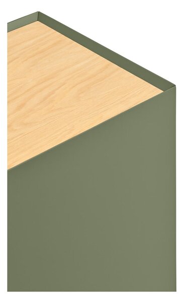 Tavolo TV in legno di rovere di colore verde-naturale 180x45 cm Arista - Teulat