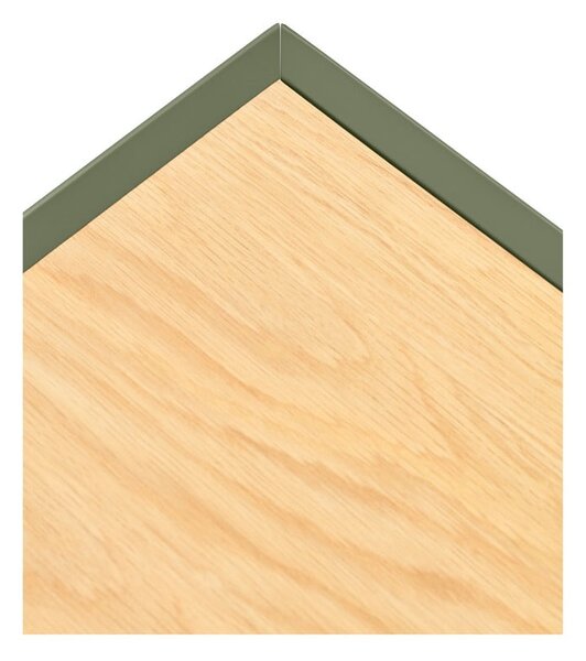 Tavolo TV in legno di rovere di colore verde-naturale 180x45 cm Arista - Teulat