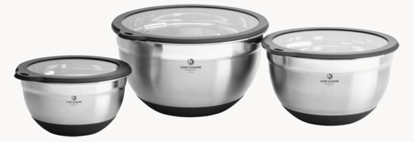Set di 3 ciotole con coperchi in vetro Holden