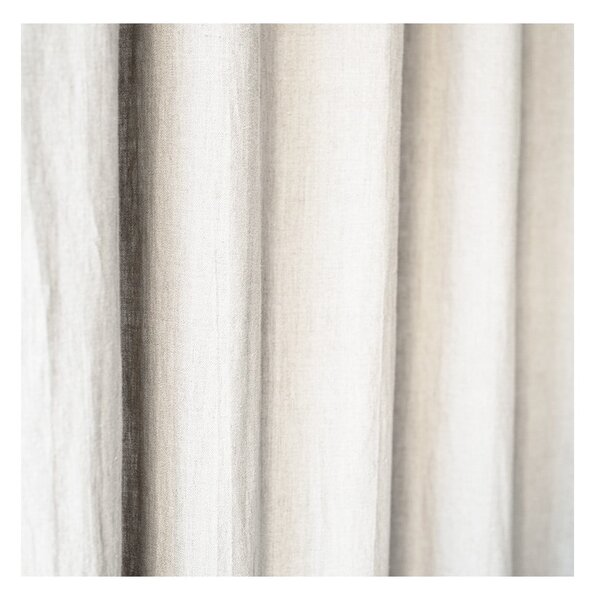 Tenda di lino bianco crema con passanti Night Time, 250 x 140 cm White - Linen Tales