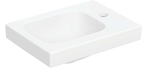 Geberit iCon - Lavamani 38x28 cm, senza troppopieno, con foro per miscelatore a dx, bianco opaco 501.830.JT.1