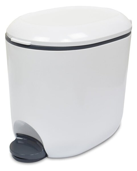 Cestino per la spazzatura in plastica bianco con pedale 3,5 l – Addis