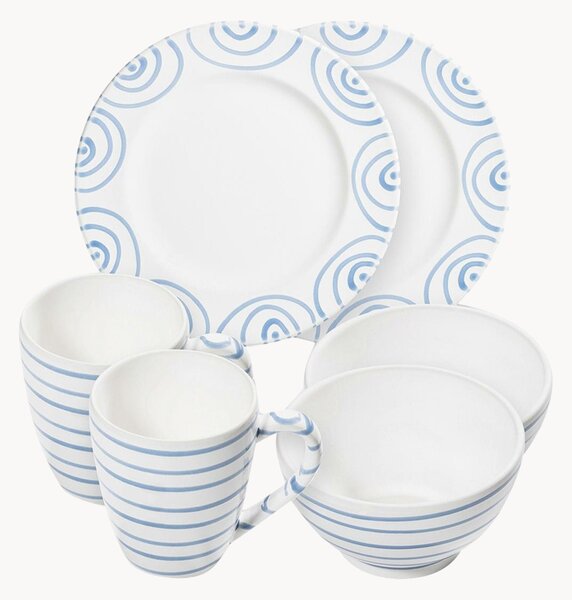 Set da colazione fatto a mano Blaugeflammt, 2 persone, set da 6