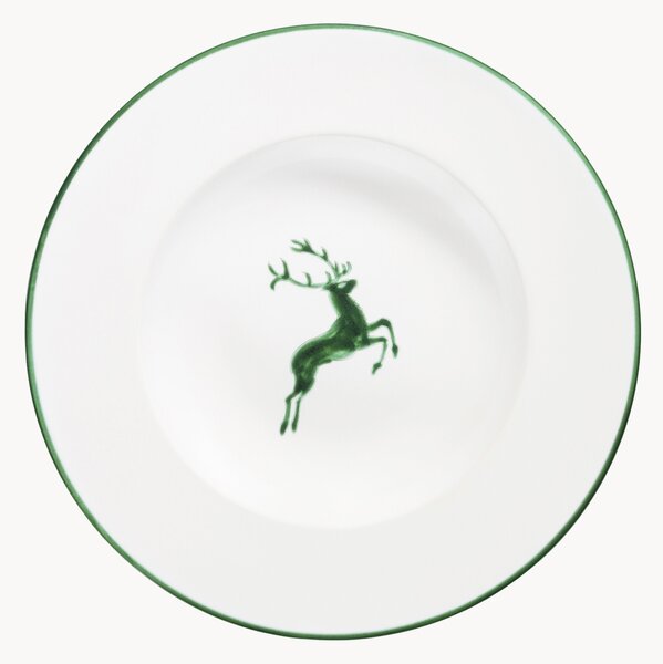 Piatto per pasta fatto a mano Grüner Hirsch