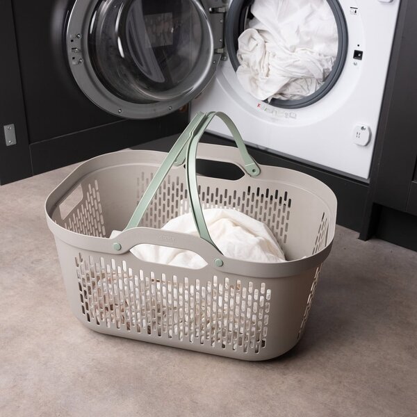 Cesta per il bucato marrone chiaro in plastica 45 l – Addis