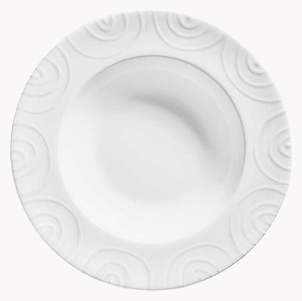 Piatto fondo fatto a mano Weißgeflammt