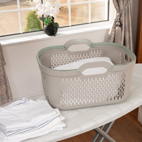 Cesta per il bucato marrone chiaro in plastica 45 l – Addis