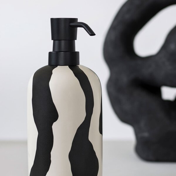 Dispenser di sapone in ceramica bianca e nera 200 ml Icon - Mette Ditmer Denmark