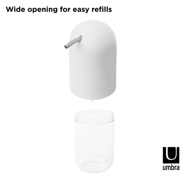 Dispenser di sapone in plastica bianca 230 ml Touch - Umbra