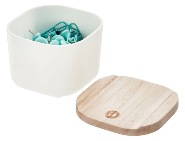Scatola bianca con coperchio in legno di paulownia , 9 x 9 cm Eco - iDesign