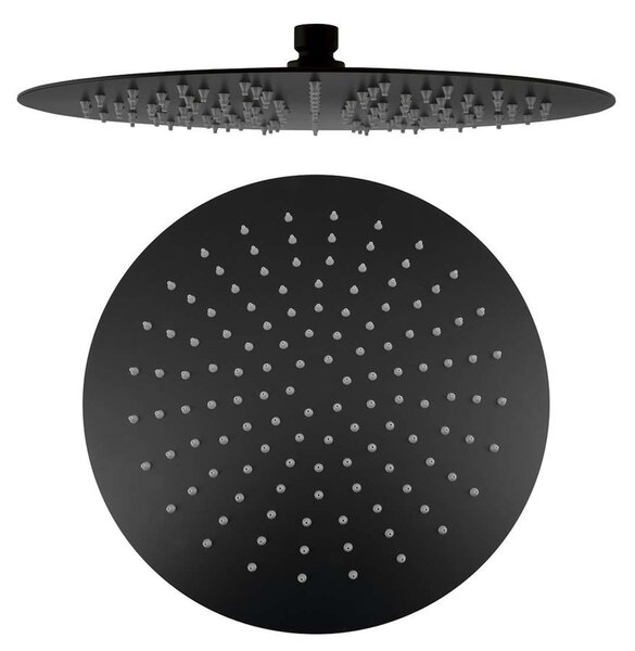 Sapho Slim - Soffione doccia, diametro 300 mm, nero opaco MS573B