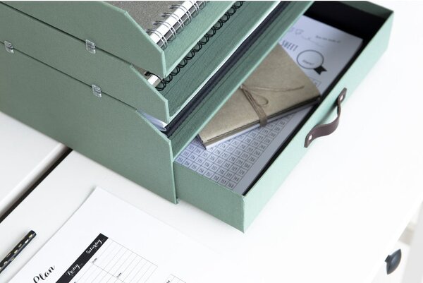 Organizer verde in cartone per cassetti/per documenti Walter Canvas Paper Laminate – Bigso