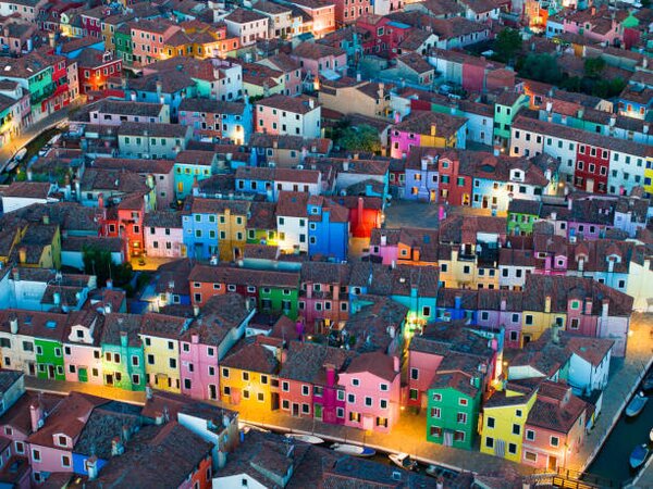 Fotografia Venice Burano Island Aerial Evening View, Pol Albarrn