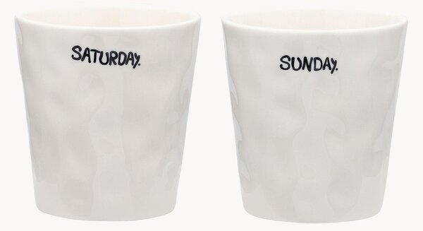Set di 2 tazze fatte a mano Weekend