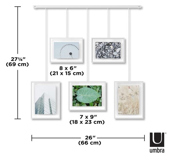 Cornici da parete in metallo bianco in set da 5 79x43 cm Exhibit - Umbra