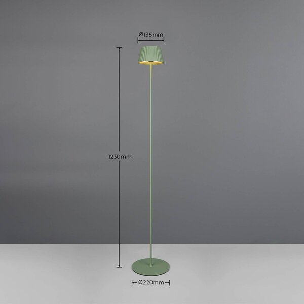 Reality Leuchten Lampada LED da pavimento Suarez, verde, altezza 123 cm, metallo