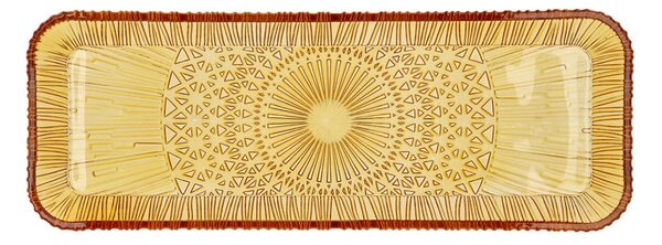 Piatto da portata in vetro arancione 14x38 cm Kusintha - Bitz