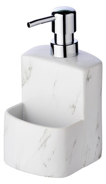 Distributore di sapone in ceramica bianca Marble, 380 ml Festival - Wenko