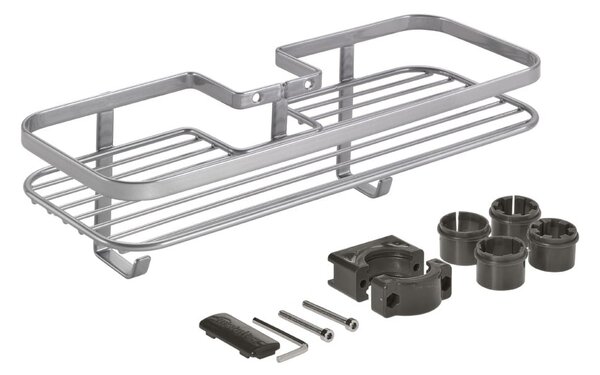 Mensola da bagno autoportante in acciaio argento Luxy - Metaltex