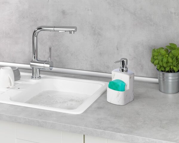 Distributore di sapone in ceramica bianca Marble, 380 ml Festival - Wenko