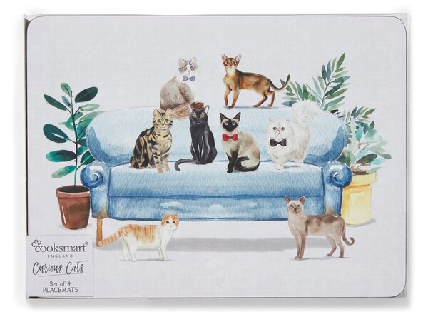 Tovagliette in sughero 4 pezzi 21,5x29 cm Curious Cats - Cooksmart ®