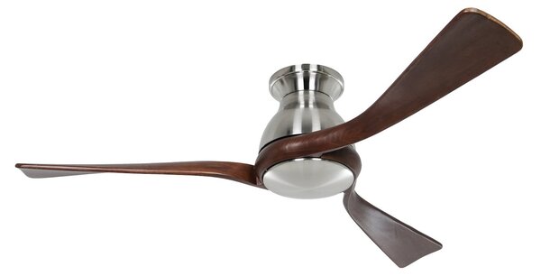 Ventilatore da soffitto Regento cromato con finiture in legno, motore a CasaFan, Eco Regento, Legno, Soggiorno, Legno, Moderno