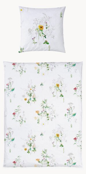 Set copripiumino in raso di cotone Nature Stripe