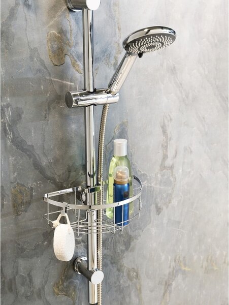 Mensola da bagno autoportante in acciaio inox in colore argento Floresta - Wenko