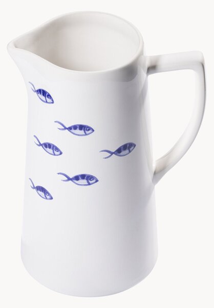 Brocca fatta a mano Blauer Fischschwarm, 1,2 L