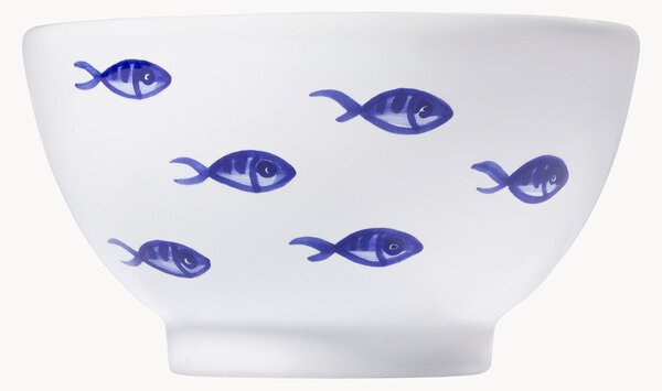 Ciotola per cereali fatta a mano Blauer Fischschwarm