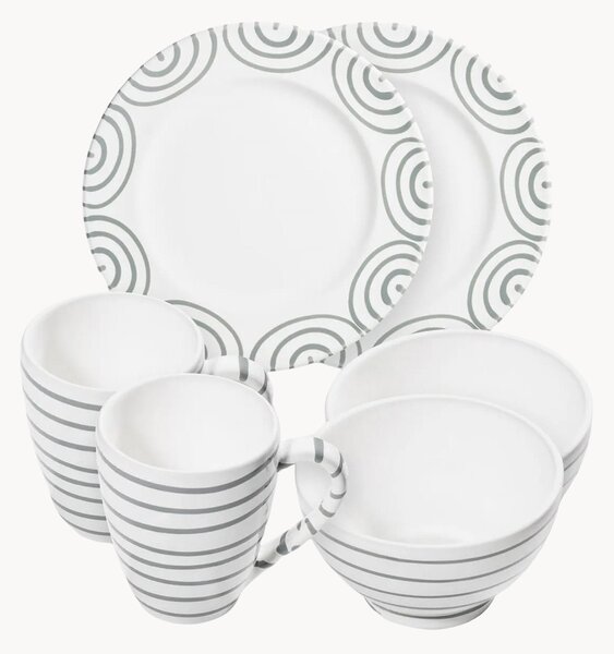 Set da colazione fatto a mano Graugeflammt, 2 persone, set da 6