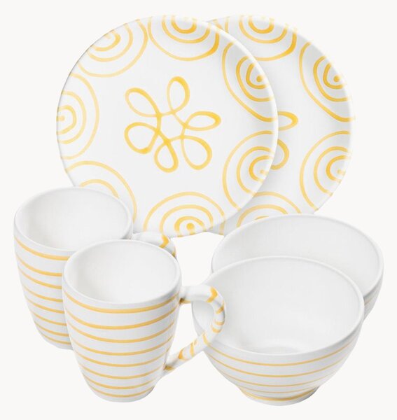 Set da colazione fatto a mano Gelbgeflammt, 2 persone, set da 6
