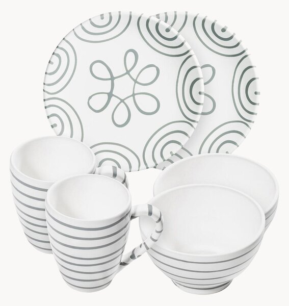 Set da colazione fatto a mano Graugeflammt, 2 persone, set da 6