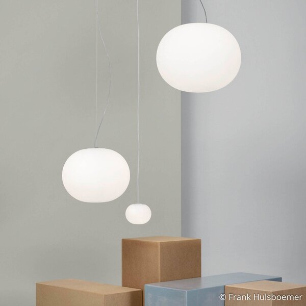 FLOS Lampada a sospensione GLO-BALL, dimmerabile, Bianco / Opale, Soggiorno / Sala da pranzo, Vetro, Design, Lampada a sospensione