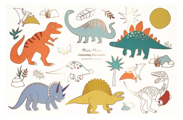 Tovagliette di carta in set da 8 pezzi 28x42,5 cm Dinosaurs - Meri Meri