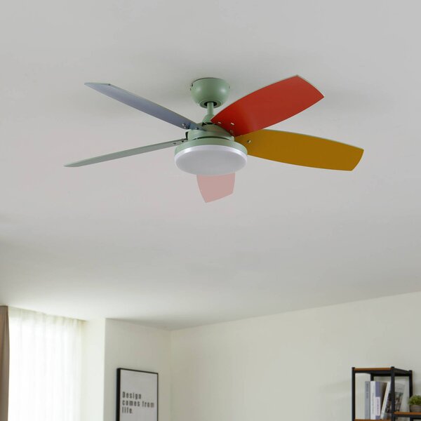 Ventilatore da soffitto LED Lindby Jonte, legno, DC, silenzioso, Ø 106 cm Jonte Lindby, dimmerabile, Multicolore, Soggiorno / Sala da pranzo, Metallo, Moderno