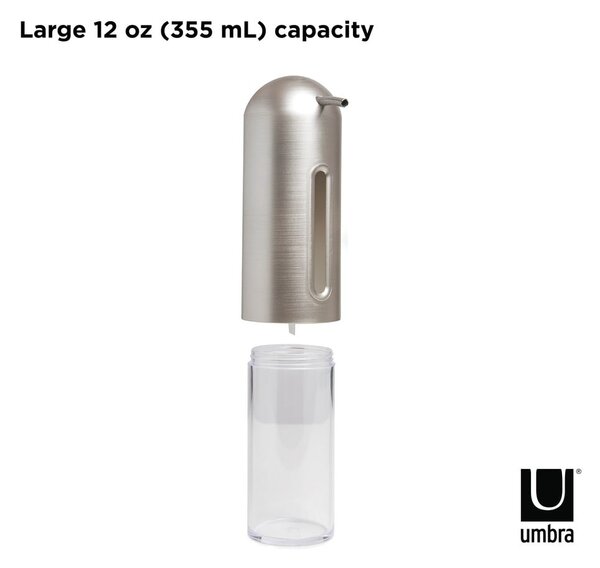 Dispenser di sapone in plastica argento 350 ml Penguin - Umbra