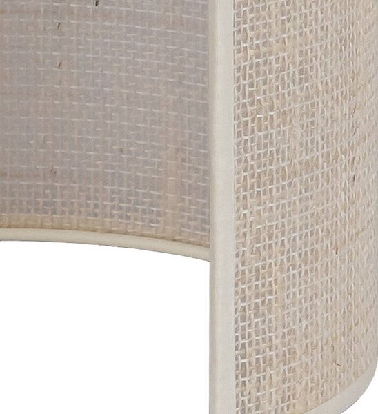 Applique da parete Jute Euluna, dimmerabile, Bianco / Opale, Soggiorno / Sala da pranzo, Tessuto / Stoffa / Seta, Applique