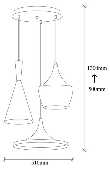 Lampada a sospensione nera per 3 lampadine Elmas - Opviq lights