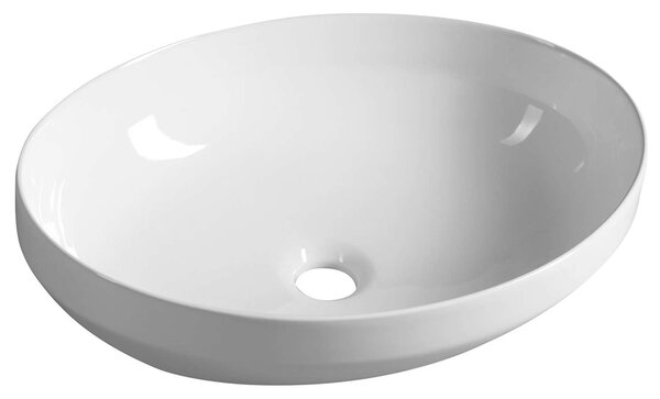 Aqualine Lavabi - Lavabo da appoggio 51x37 cm, senza troppopieno, bianco 50361