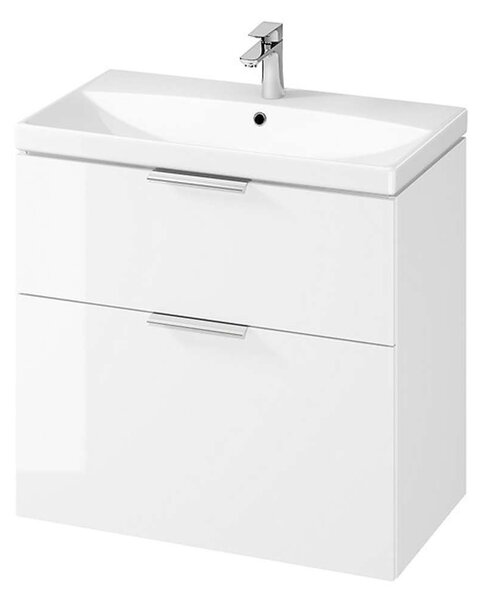 Cersanit City - Mobiletto con lavabo, 74x79x45 cm, 2 cassetti, bianco S801-423