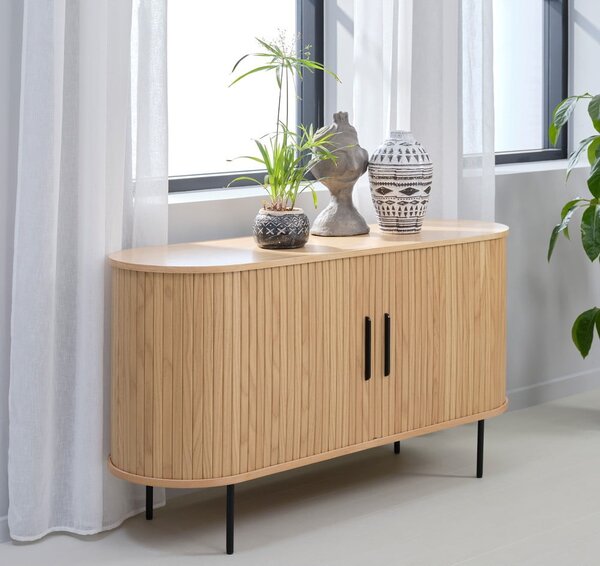 Cassettiera bassa color naturale effetto rovere 140x76 cm Nola - Unique Furniture