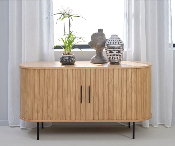 Cassettiera bassa color naturale effetto rovere 140x76 cm Nola - Unique Furniture