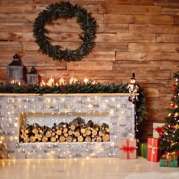 Catena luminosa trasparente a LED di Natale, 200 luci, lunghezza 1 m - DecoKing