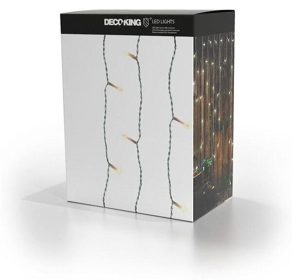 Catena luminosa trasparente a LED di Natale, 200 luci, lunghezza 1 m - DecoKing