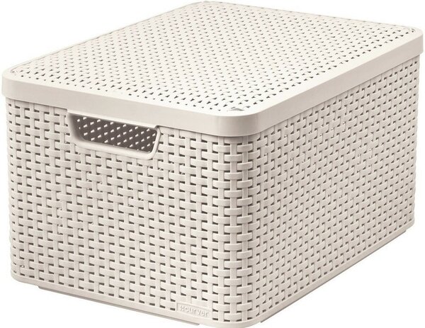 Scatola con coperchio color crema in plastica 33x44,5x25 cm Style – Curver