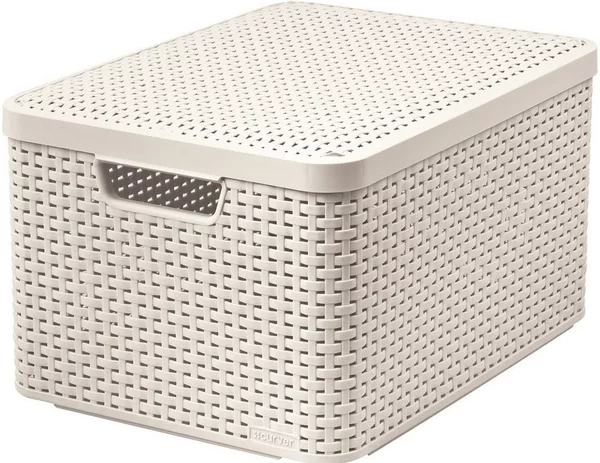 Scatola con coperchio color crema in plastica 33x44,5x25 cm Style – Curver