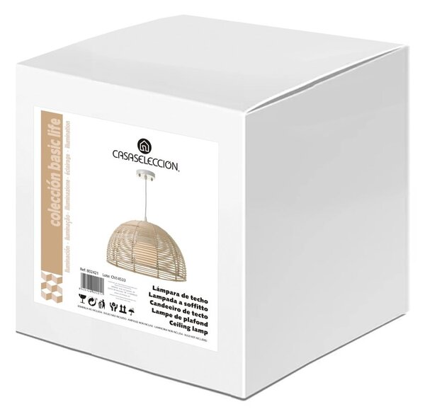 Lampada da soffitto in colore naturale con paralume in rattan ø 38 cm Natural Way - Casa Selección