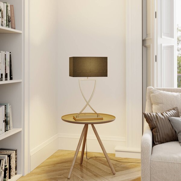 Lampada da tavolo Evaine Lucande, Nero, Soggiorno / Sala da pranzo, Metallo, Moderno, Lampada da tavolo