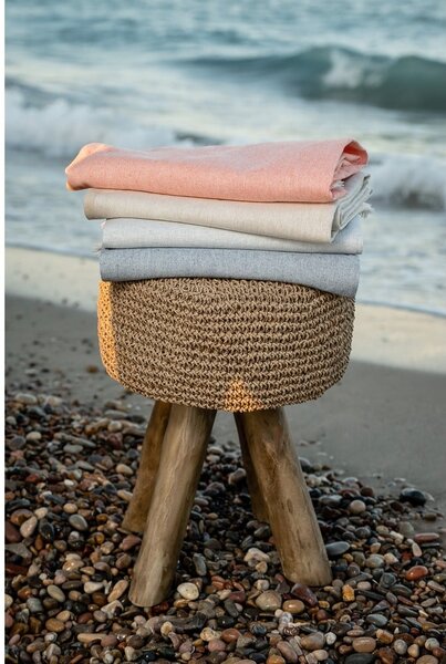 Plaid blu con cotone Summer , 140 x 180 cm Linen - Euromant